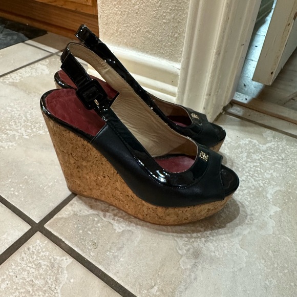 Carolina Herrera Cork Wedge Peep toe Heel - Picture 4 of 10